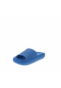 Sandalo blu con tomaia testurizzata, design con punta aperta e suola in gomma spessa per il comfort. Leggero e adatto per un abbigliamento casual.