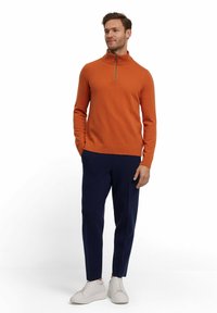 FALKE BASIC LAMBSWOOL HALF-ZIP - Maglione - tandoori