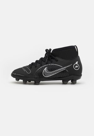 MERCURIAL JR 8 CLUB FG/MG UNISEX - Fußballschuh Nocken - black/metallic silver/medium ash