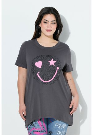 Angel of Style A LINIE LEO NEON SMILEY - Print T-shirt - anthracite