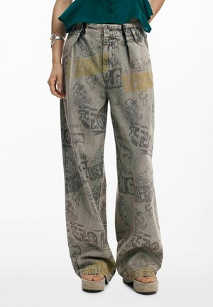 LETTERING  - Blugi loose fit - gray