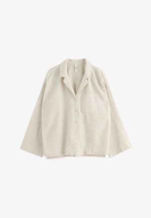 Lindex, PYJAMA SHIRT SEERSUCKER - Nattøj trøjer - light dusty khaki