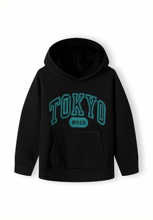 WITH BOUCLE APPLIQUE - Kapucnis pulóver - black