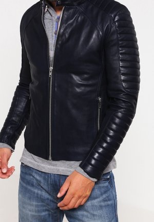 Serge Pariente Leren jas - dark blue