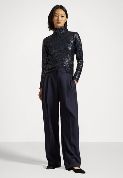 Polo Ralph Lauren SEQUINED TURTLENECK - Top s dlouhým rukávem - deep navy
