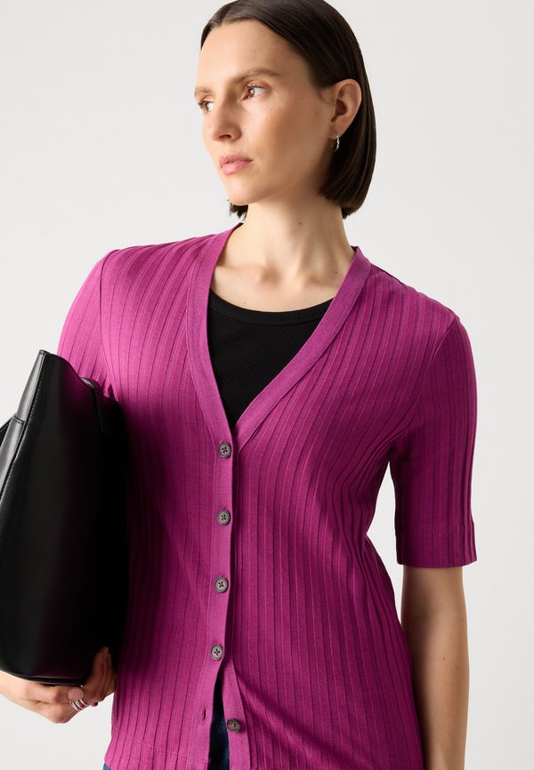 CARDIGAN SHORT SLEEVE V NECK - Cardigan - fresh berry3