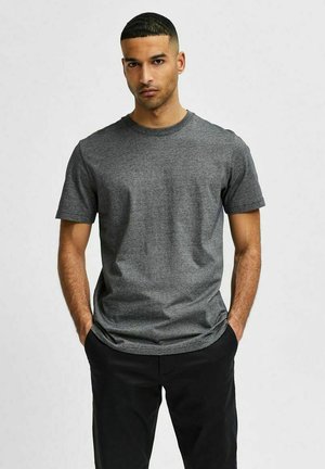SLHNORMAN MINI STRIPE TEE - Basic T-shirt - black