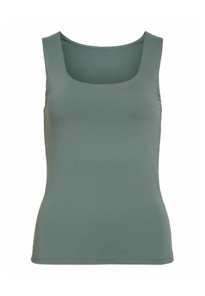 VILA, VIKENZA U-NECK S/L TANK TOP REV - NOOS - Topp - balsam green