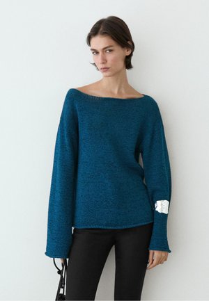 Massimo Dutti CUTWORK LONG SLEEVE SWEATER - Trui - blue