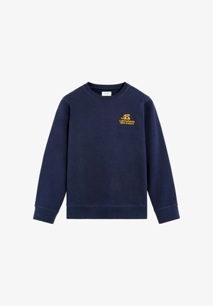 Navy blue long-sleeve sweatshirt with yellow phone graphic and text "CallTheRebels 0800-Scalpers" on left chest.