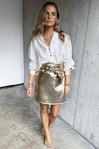 Never Fully Dressed JASPRE SKIRT - Minifalda - gold