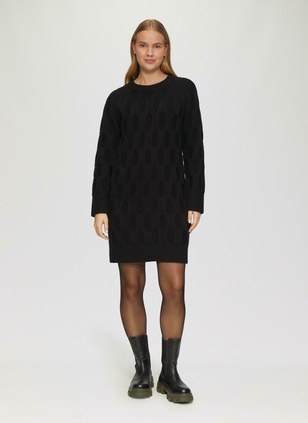 MIT CREW NECK - Strickkleid - schwarz