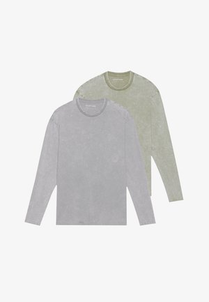 2 PACK UNISEX - Hosszú ujjú felső - oil green/ultimate gray