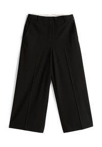 STRETCH WIDE LEG CROP PANT - Stoffhose - black