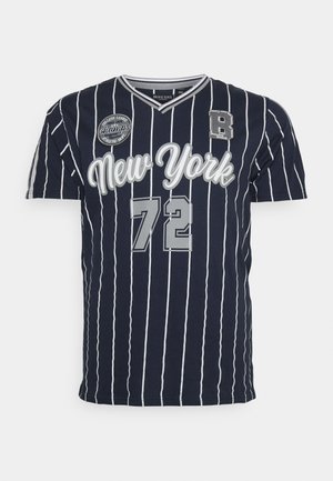 T-shirt con stampa - navy/grey/white