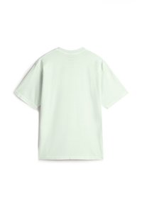 Helles mintgrünes Kurzarm-T-Shirt mit lockerer Passform, aus weichem Baumwollmaterial und Rundhalsausschnitt. Keine sichtbaren Muster oder Akzente.