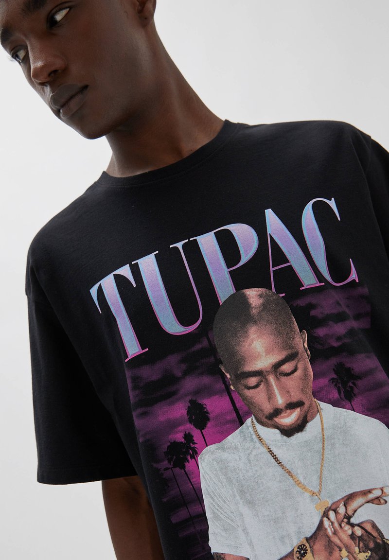 Bear 2pac 2pac T Shirt Zalando Topman Print T-shirt Black (Pre