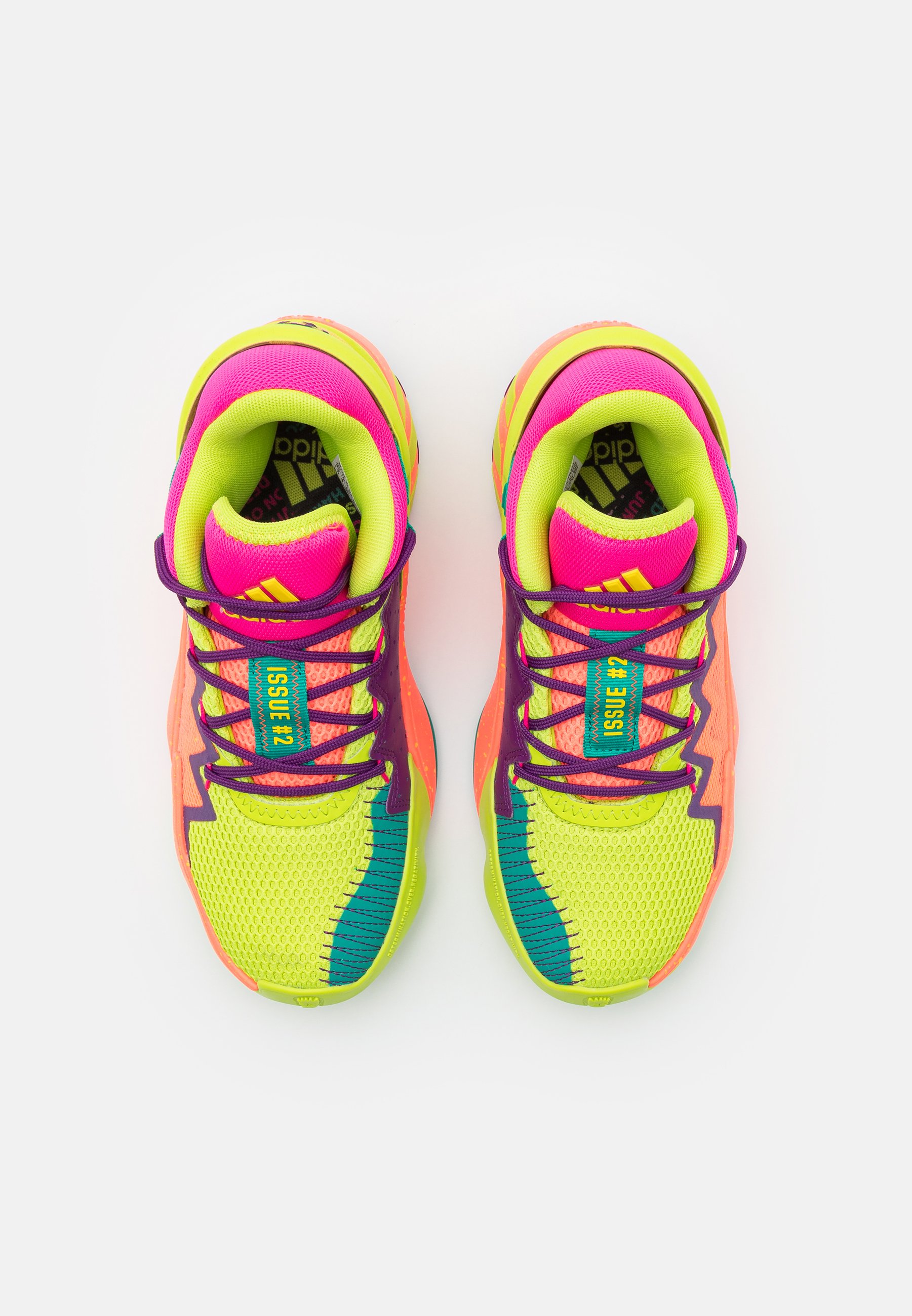 adidas Performance D.O.N. ISSUE 2 UNISEX - Zapatillas de baloncesto - shock  pink/semi solar slime/footwear white/rosa - Zalando.es