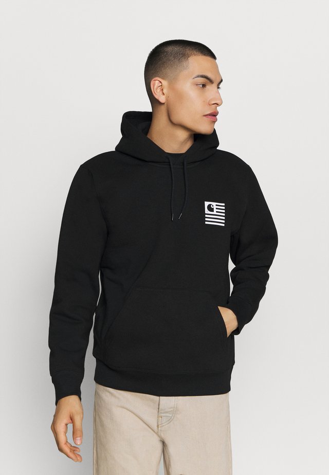 HOODED WAVING STATE FLAG - Sweat à capuche - black/white