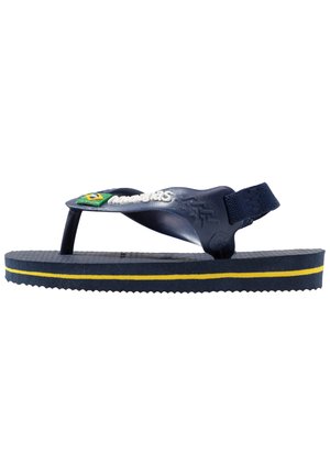 Havaianas HAVAIANAS FLIP FLOP BABY BRASIL LOGO - Chanclas de dedo - navy blue/citrus yellow