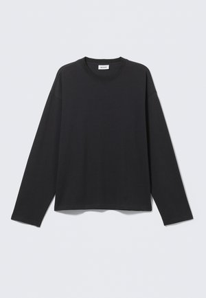 Weekday GREAT BOXY LONG SLEEVE - Hosszú ujjú felső - black dark