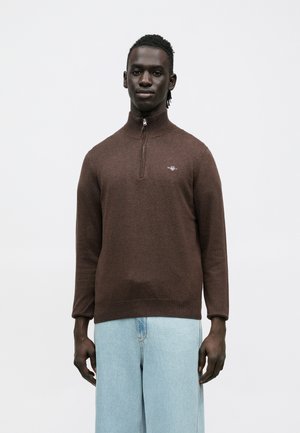 CLASSIC HALF ZIP - Pulóver - brown melange