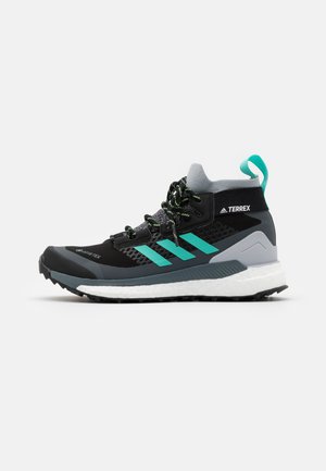 TERREX FREE HIKER GORE-TEX - Outdoorschoenen - core black/active mint/hi-res yellow