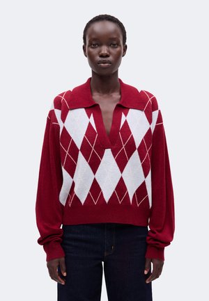 DESIGNERS REMIX, DENISE ARGYLE - Пуловер - burgundy/light blue/cream