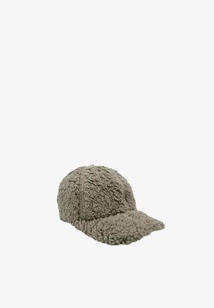Gray textured fleece baseball cap with a curved brim, shown against a plain white background.