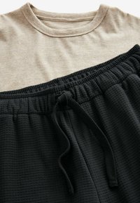 Next SHORT SLEEVE WAFFLE SET - REGULAR FIT - Nachtwäsche Set - stone neutral black