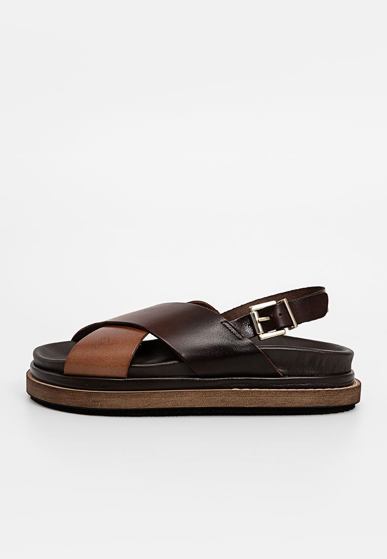 ALOHAS Sandalen met plateauzool bruin