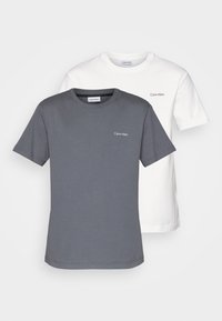 MICRO LOGO 2 PACK  - T-shirts basic - iron gate / white