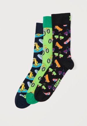 SKATEBOARD BIKE SURF LIZARD SOCKS UNISEX 3 PACK - Sokken - multi-coloured