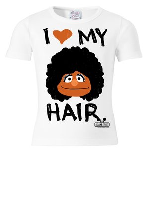 I LOVE MY HAIR - Print T-shirt - altweiß