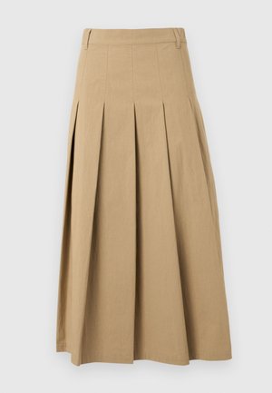 DORME - Skladaná sukňa - nocciola