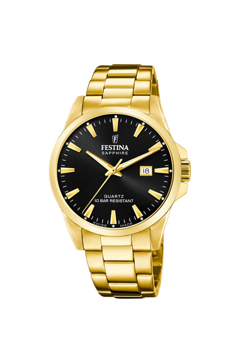 Festina SWISS MADE Uhr gold coloured black/schwarz Zalando