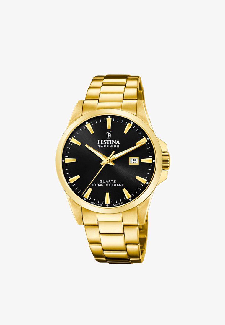 Festina Watches Festina Gold Schwarz Festina SWISS MADE Watch Gold