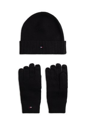 Tommy Hilfiger, HILFIGER FLAG BEANIE AND GLOVES GIFT BOX - Ръкавици - black