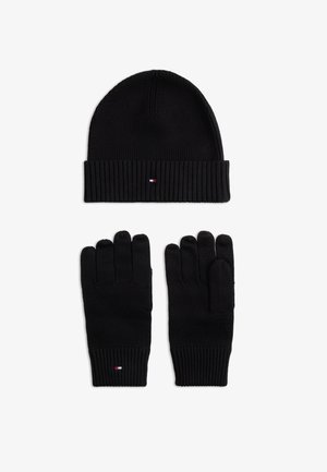 Tommy Hilfiger, HILFIGER FLAG BEANIE AND GLOVES GIFT BOX - Ръкавици - black