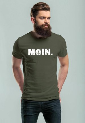SCHRIFTZUG MOIN DIALEKT NORDEN HAMBURG ANKER FASHION STREETSTYLE  - Print T-shirt - army