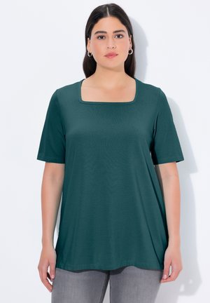 Ulla Popken A-LINIE CARREE-AUSSCHNITT HALBARM - T-shirt basic - petrol