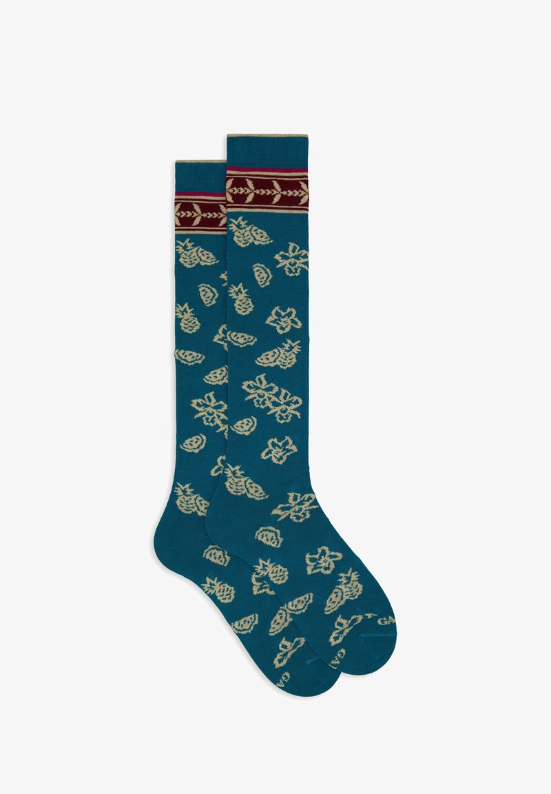 Gallo LONG FLOWER PINEAPPLE AND WATERMELON MOTIF - Socken - blu
