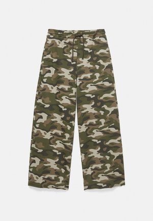 PULL&BEAR, WIDE-LEG - TROUSERS - Pantalon de survêtement - khaki