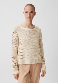 comma casual identity MIT LABEL PATCH - Strickpullover - beige