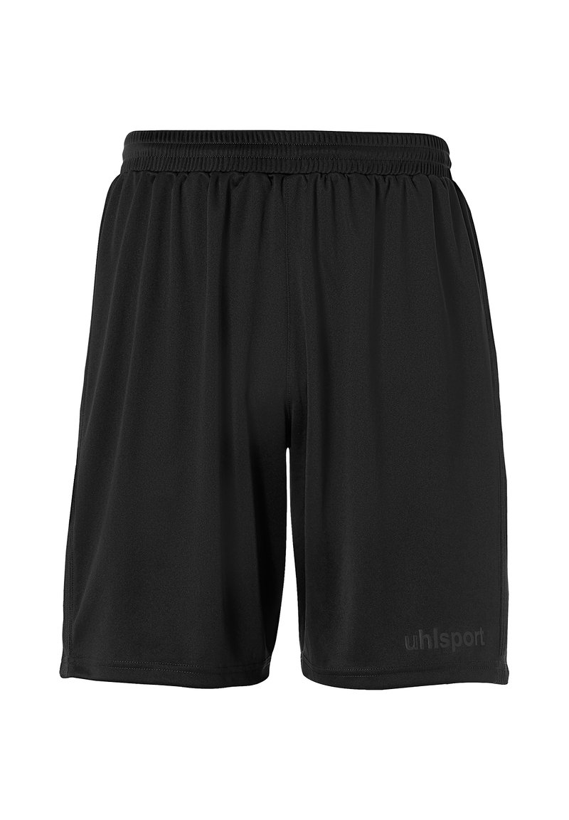 Pantaloni sportivi neri con vita elasticizzata, realizzati in tessuto leggero. Presentano un logo discreto sul lato inferiore destro.