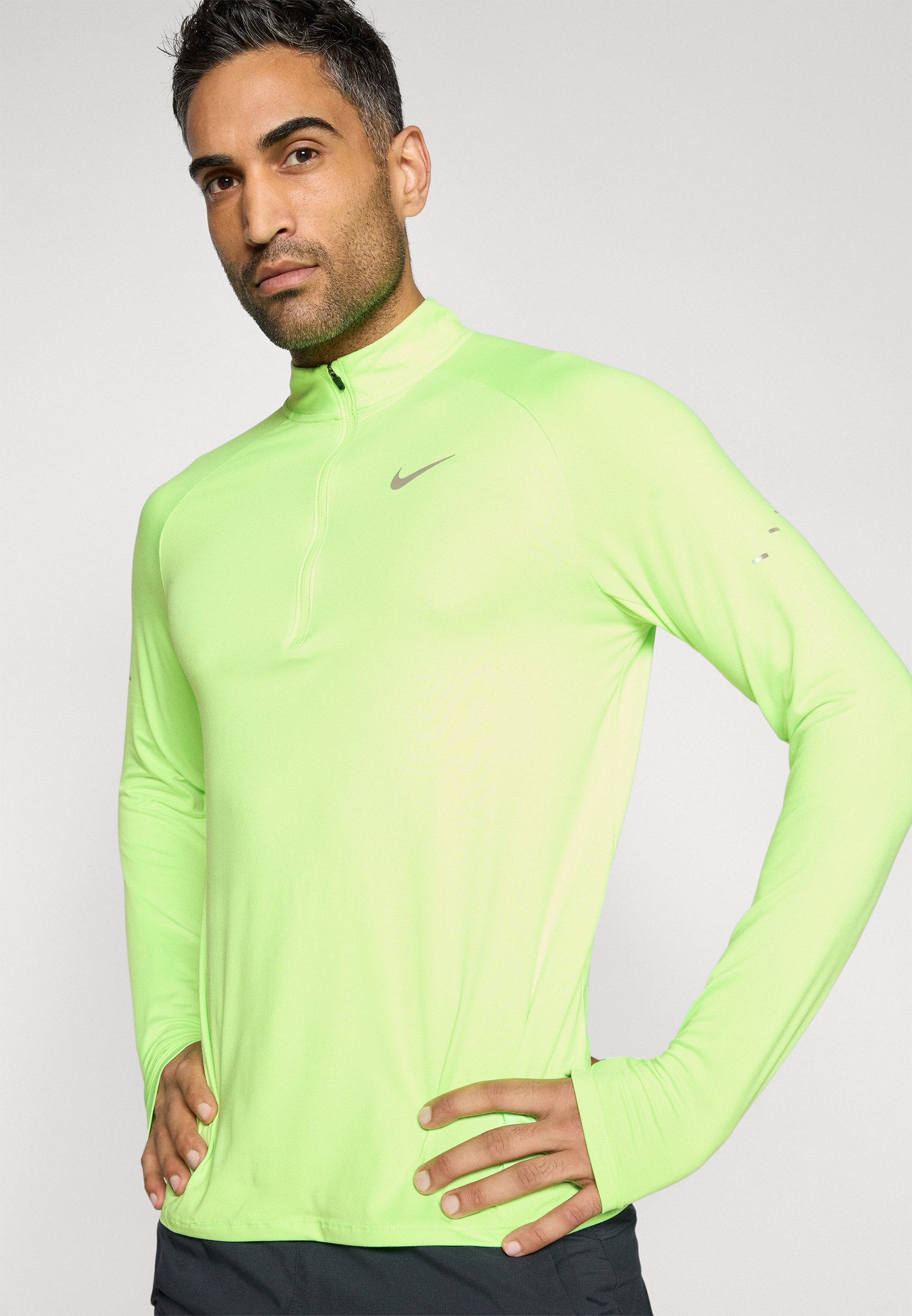 nike running pacer half zip top in lime
