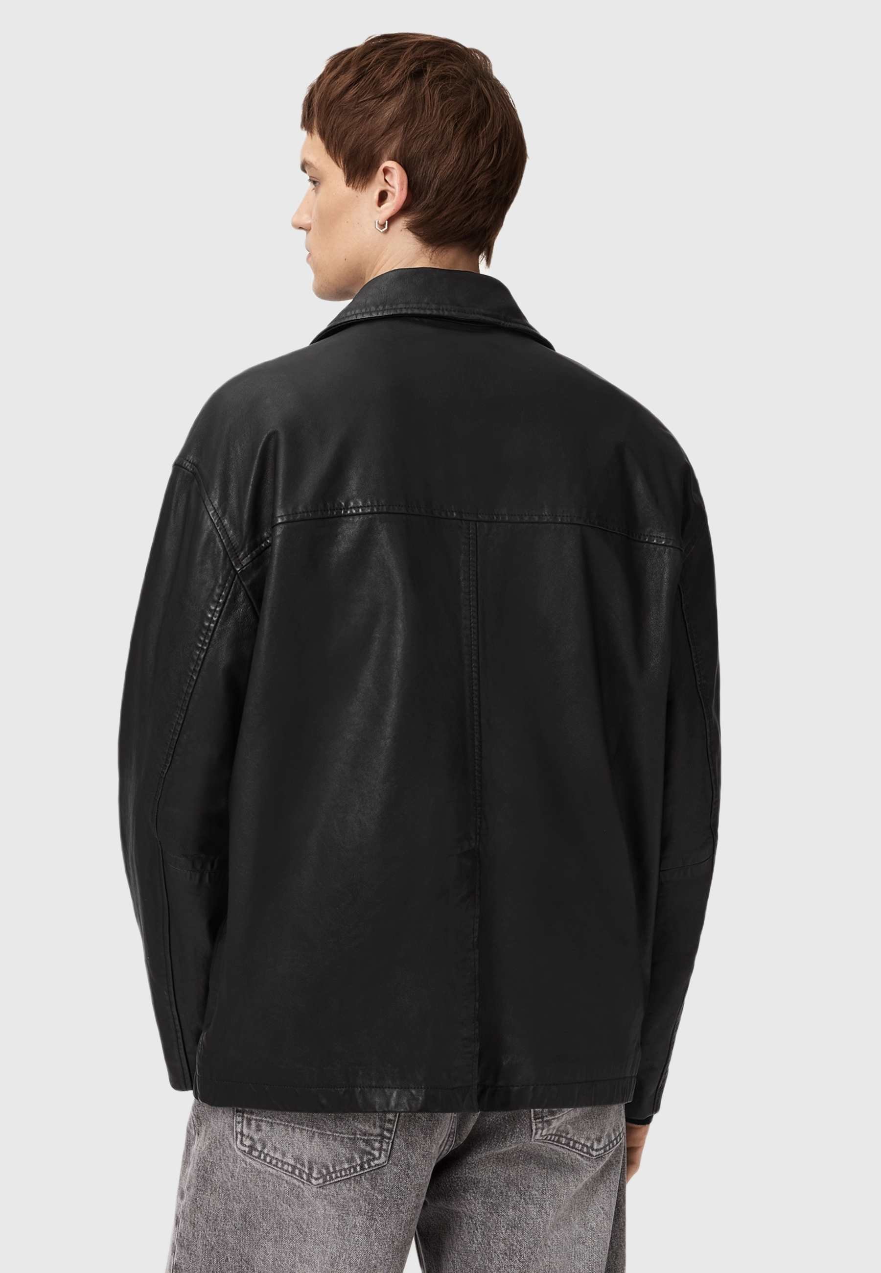 AllSaints BRADWELL - Leather jacket - black - Zalando.co.uk