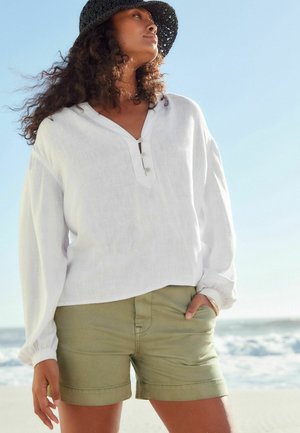 LONG SLEEVE BUTTON FRONT  - Blůza - white