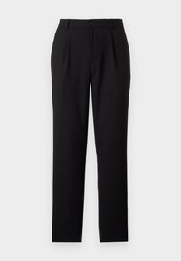 TAPERED PLEATED TROUSERS - Pantaloni - black