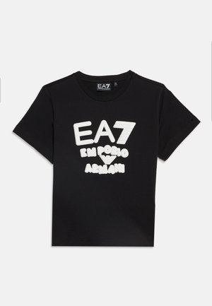 EA7 Emporio Armani, TRAIN LOGO SERIES CROSSOVER FREE PUFFY - T-shirts print - black
